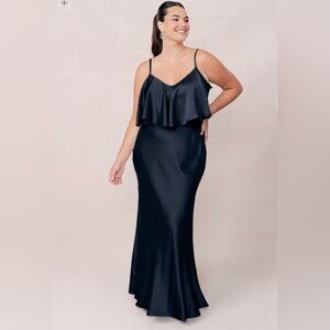 Revelry Midnight Blue Maxi Dress Bridesmaid Formal Gown – Women’s 8